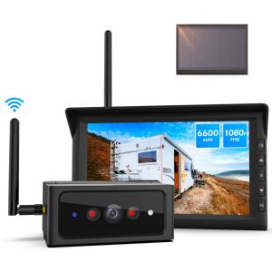 AUTO-VOX Solar 4 RV Backup Camera Wireless with 6600 Rechargeable Battery