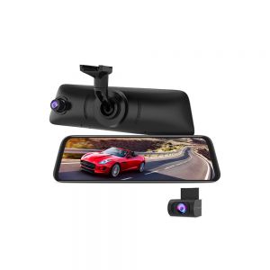 AUTO-VOX V5PRO OEM Look Rear View Mirror Camera with Neat Wiring, No Glare Mirror Dash Cam font and rear