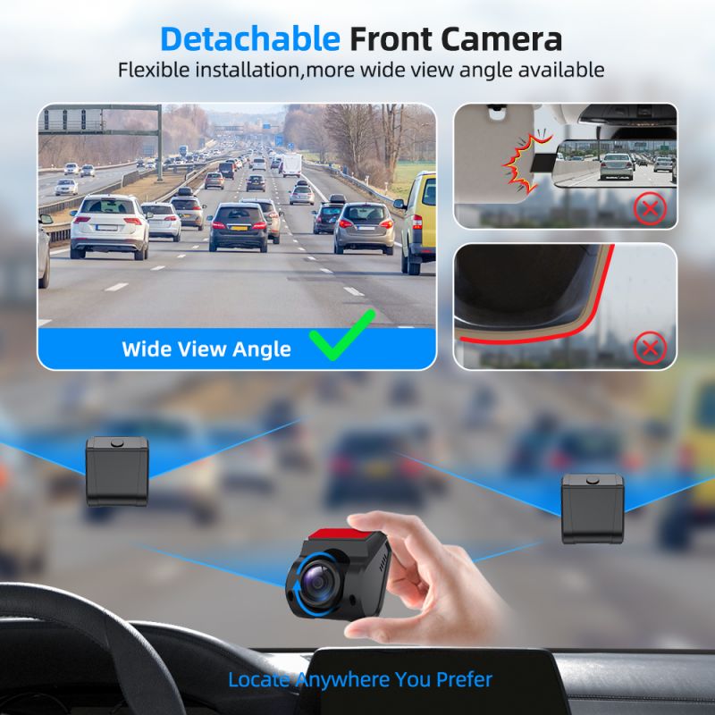 AUTO-VOX V5PRO 1080P 9.35'' OEM Rear View Mirror Camera, Full Laminated  Ultrathin Touch Screen Mirror Dash Cam Front and Rear with No Glare, Super